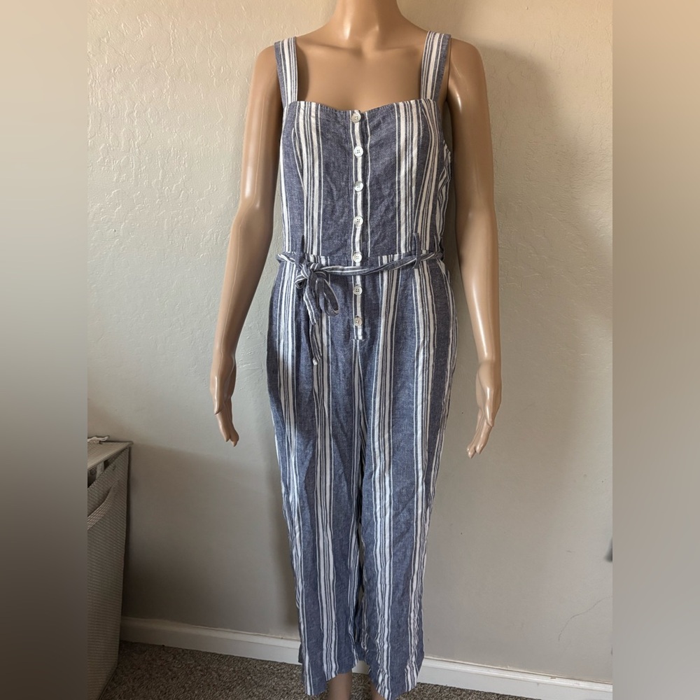 Rails Striped Blue and White Jumpsuit Romper